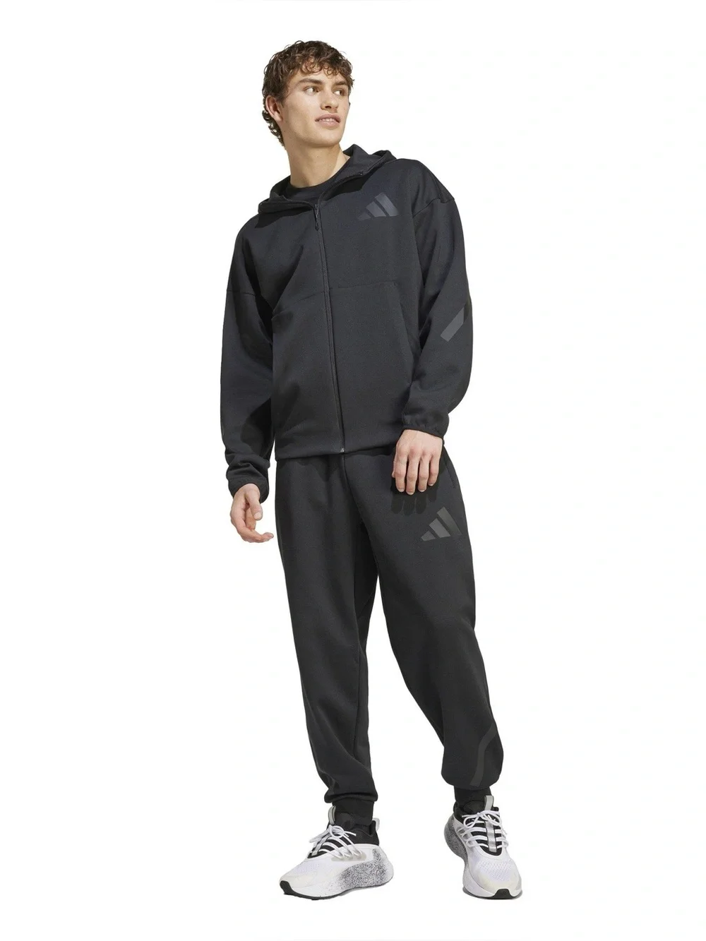 black adidas Z.N.E. Full-Zip Hooded Track Jacket Large